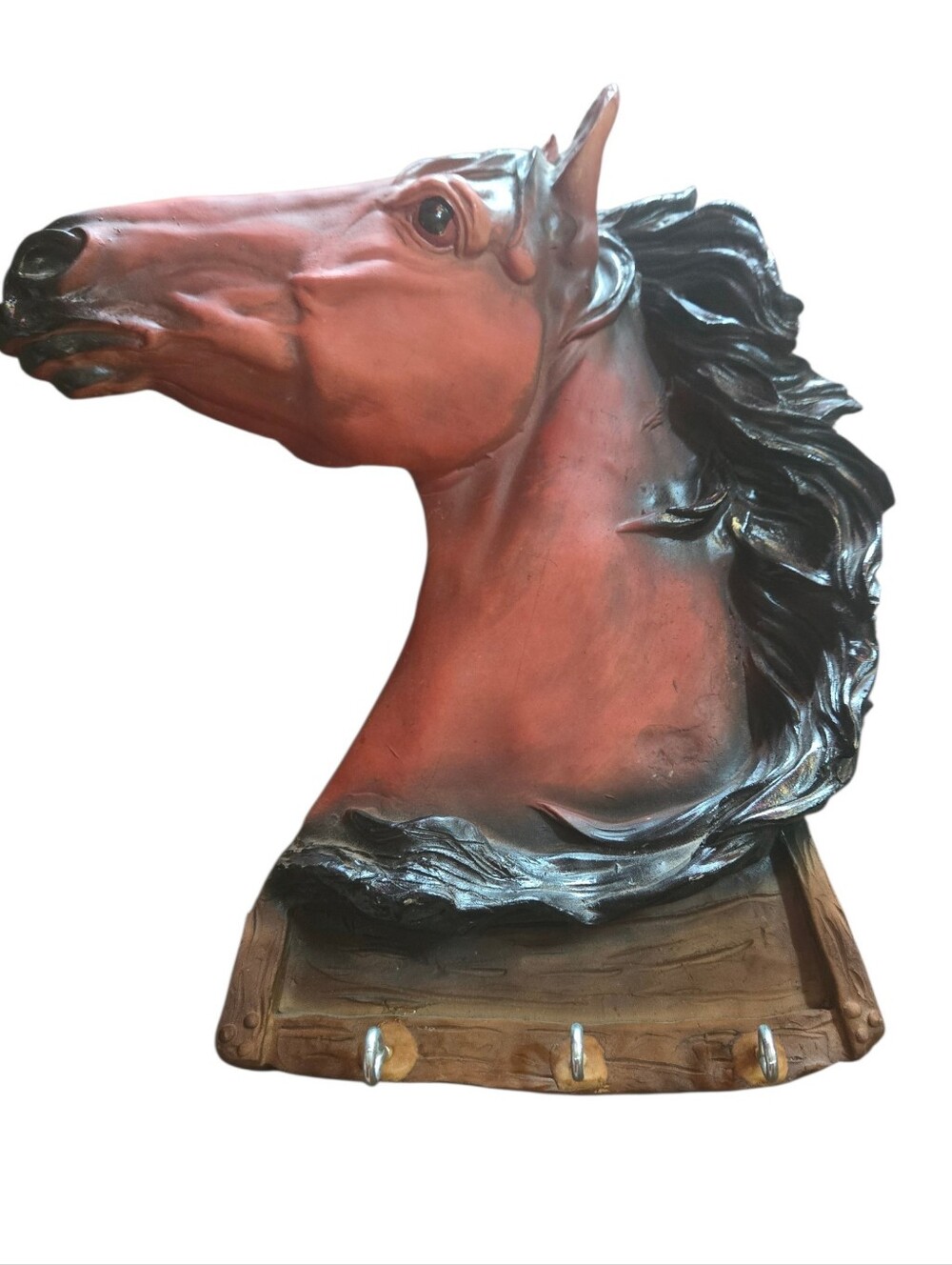 Rust Brown Horse Head Wall Hook by